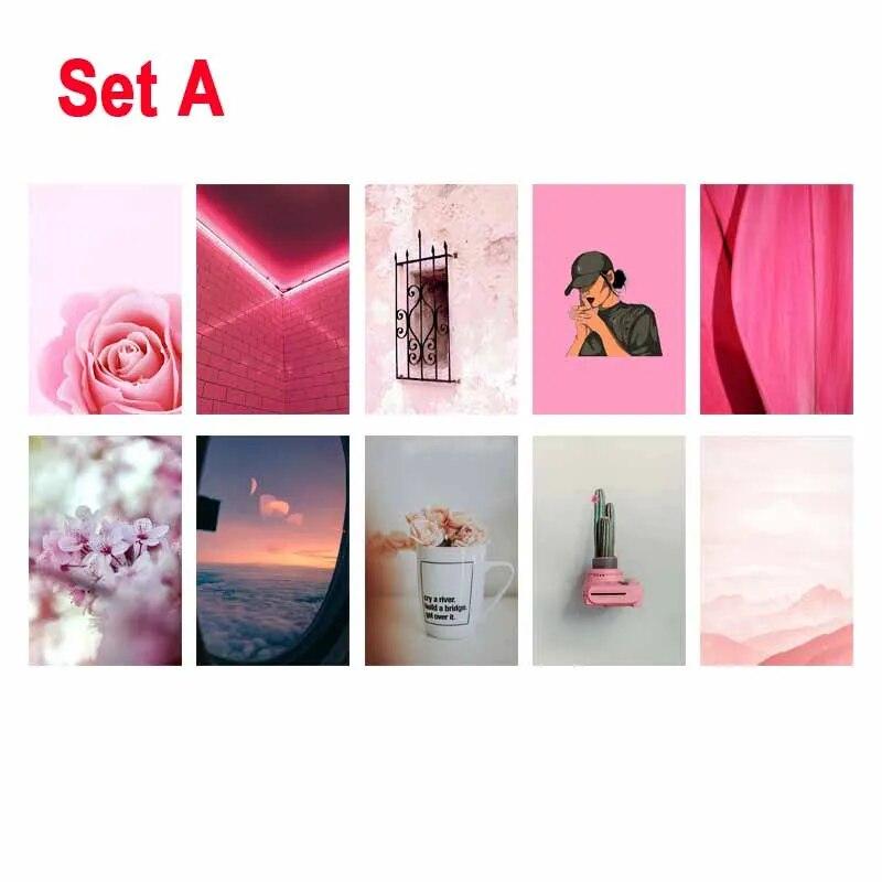

10/30 шт. DIY розовый эстетический настенный коллаж комплект цветок морской плакат настенная декоративная картина для комнаты современный бар кабинет украшение дома