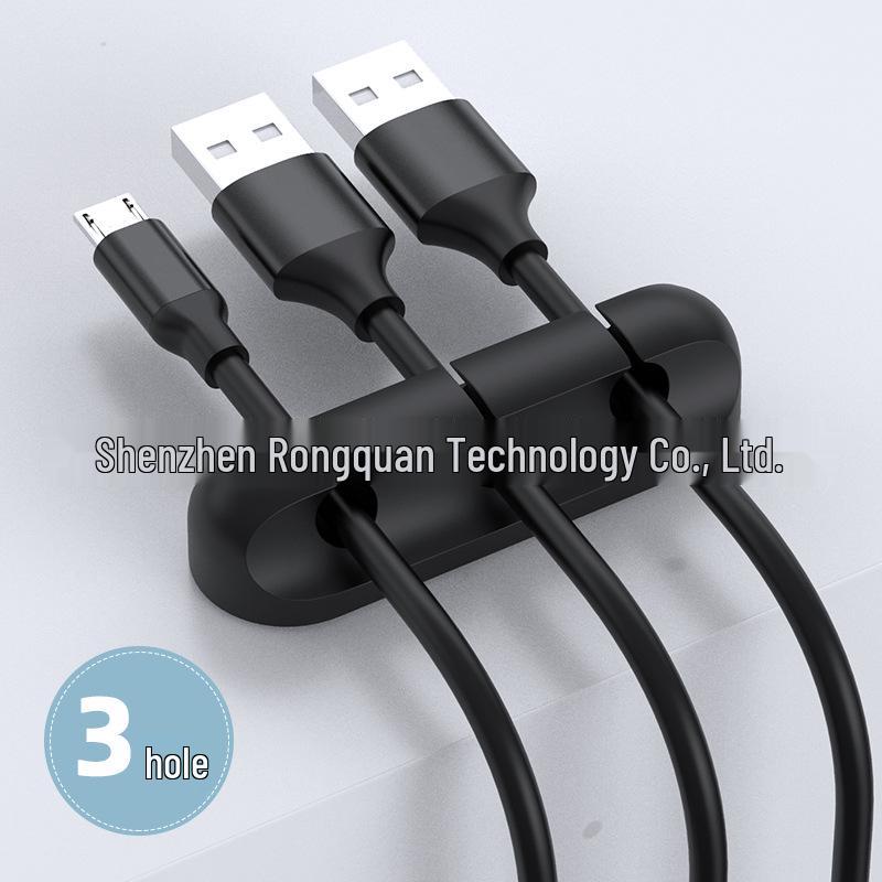 Self-Adhesive Silicone Cable Organizer and Desktop Wire Management Holder