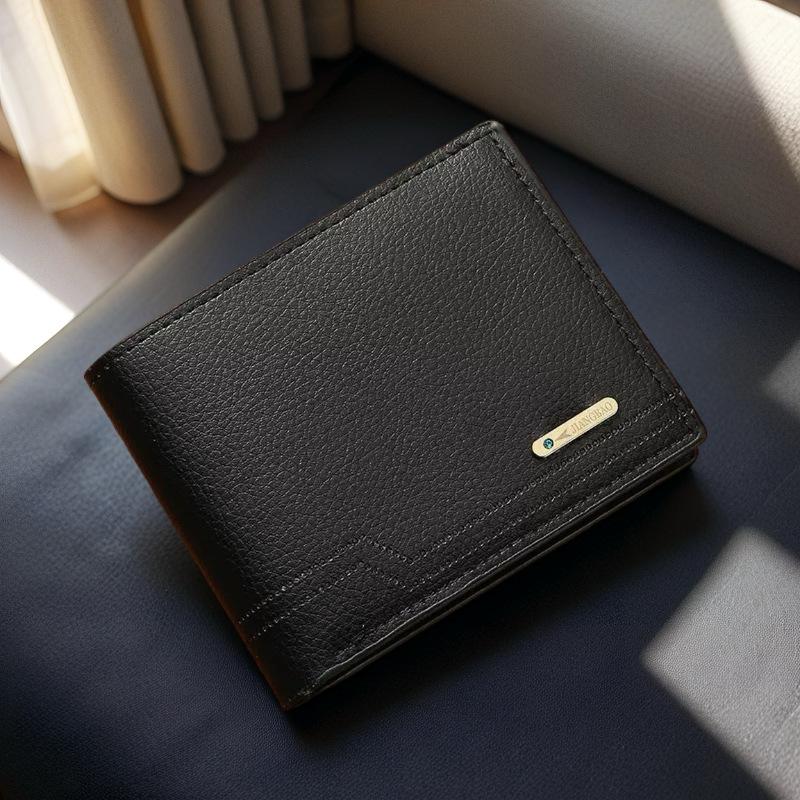 Men's Fashion Litchi Pattern Wallet with Multiple Card Slots - Soft, Large Capacity