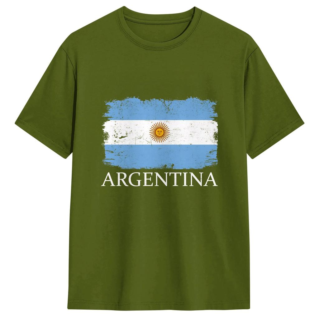 Argentina Flag Unisex T Shirt Fashion Tees Short Sleeve Round Collar Tshirts Cotton New Arrival Tops