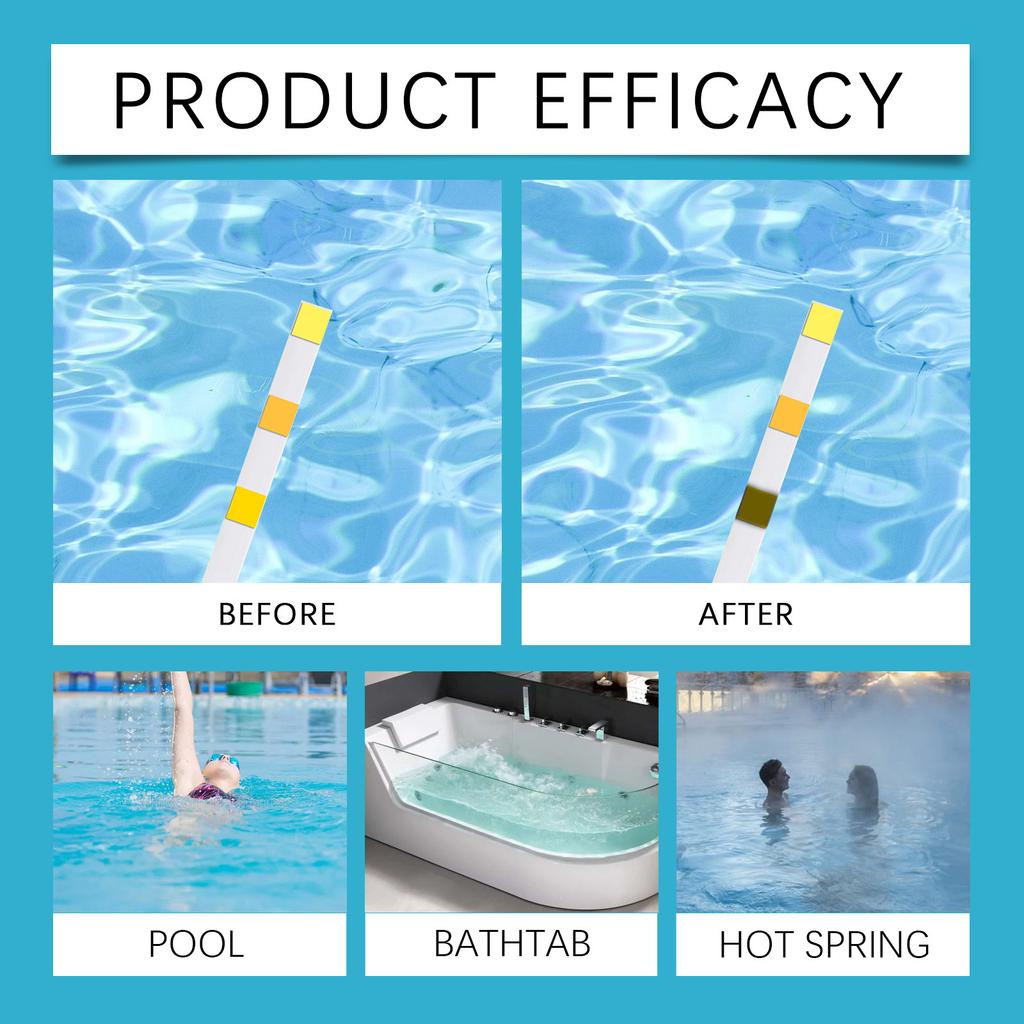 50 Pieces 3 In 1 Swimming Pool Test Strips Water Quality Testing Kits High Accuracy Chlorine Detection Tester Paper