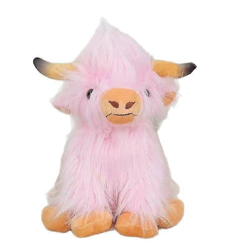 Hochlandrind Plüschtier 28cm Kuscheltier Weiche Atmungsfunktion Braun Flauschige Kuh Schlafgefährte Geschenk