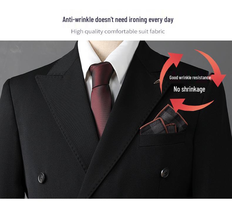 Men's Korean Style Double-Breasted Formal Suit - Perfect for Weddings, Business, or Best Man Attire