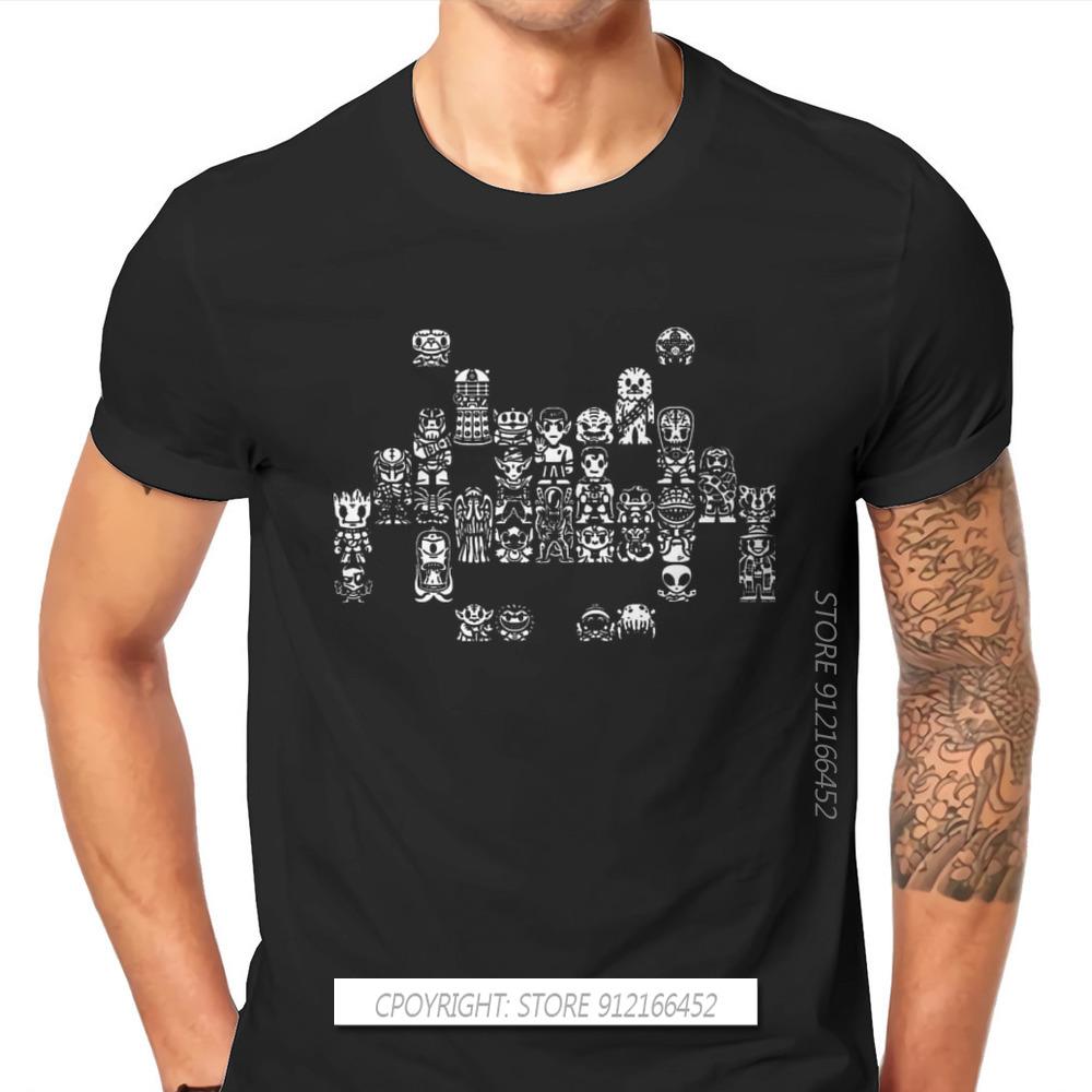 Space Invaders Arcade Shooter Game Fabric TShirt Culture Elegant T Shirt Oversize Men Clothes Printed Trendy S разноцветный