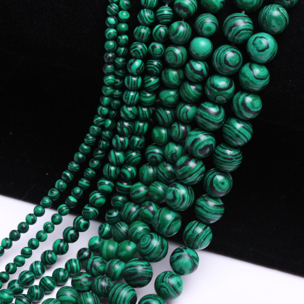 High quality Necklaces Green Malachite Stone 4/6/8/10mm For