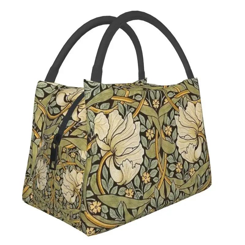 

Вільям Морріс Ізольована сумка для ланчу для пікніка на природі Квітковий текстильний візерунок Водонепроникна Термосумка-холодильник Ланч-бокс для жінок 28x17x16CM фіолетовий