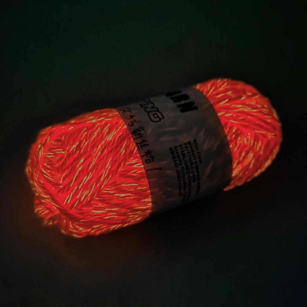2 Rolls Luminous Crochet Yarn for Crocheting DIY Knitting Bag Toy Crafts 49 yard/Roll Glow Yarn Polyester Yarn Thread