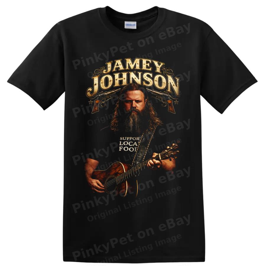 Jamey Johnson Country Singer Guitar Pistol Western Music T Shirt Concert Fan Tee