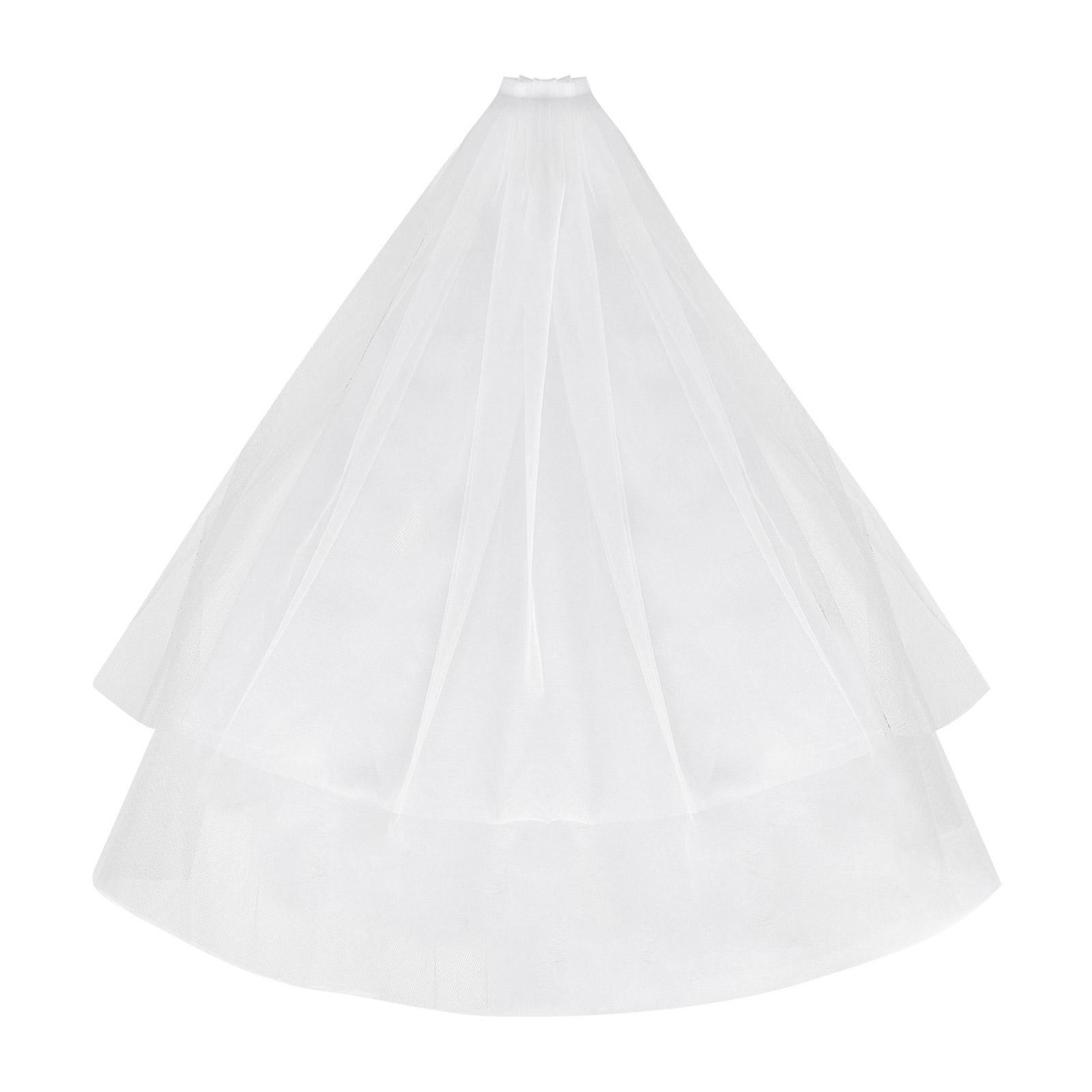 

Элегантная двухслойная свадебная фата с гребнем, легко надевается, белые головные уборы, украшение для волос для свадеб и фотосессий белый