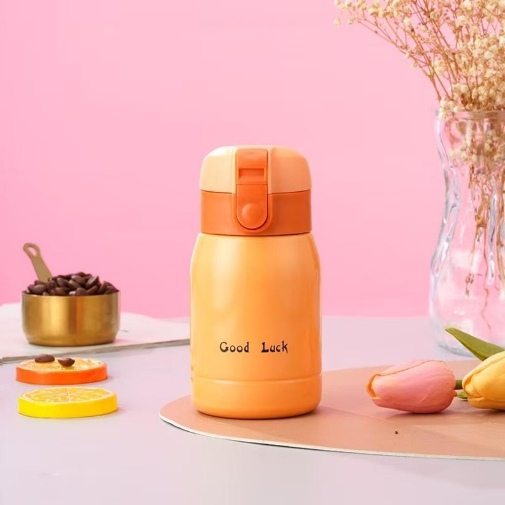 

Mini 7-ounce stainless steel water bottle, small vacuum insulated water bottle, leak-proof sports water cup, cold and hot water 200ml оранжевый