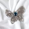 Natural Gemstone Butterfly Pendant, Elegant And Artisan Jewelry 925 Silver 1.66" CP-13
