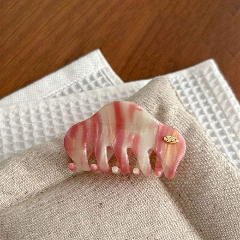 Geometry Fresh Acetate Hair Claw Sweet Hair Clip Retro Cloud Shape Shark Clip  Travel