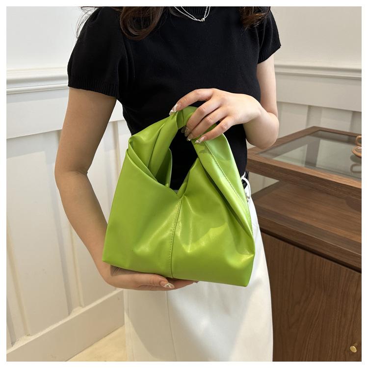 Minimalist Faux Leather Crescent Bag for Women Fashionable Handheld Shoulder Purse Trendy Daily Clutch CLE