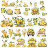 CRASPIRE 8 Sheets Lotus Flower Window Decal Large Lotus Leaf Sticker Summer Flower Decorative Waterproof PVC Adhesive Glass Window Clings to Prevent