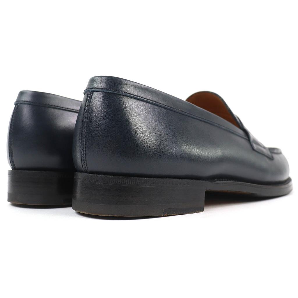 Mocasin J.M WESTON 180 Signature excelent Pantofi din piele Eșarfă bleumarin din cutie Bărbați din piele Folosit