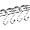 Metal Shower Curtain Hooks, Set of 12, Rust Proof Shower Curtain Hooks Rings, Durable S Shaped Hooks Hangers for Shower Curta, Kitchen Utensils,