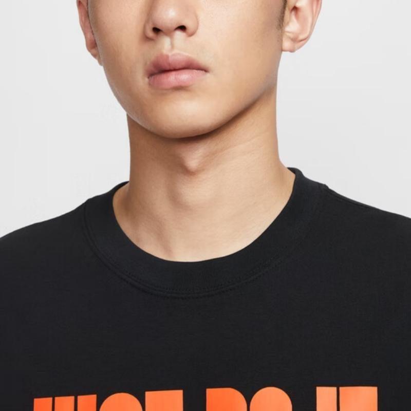 Nike T Shirts Unisex Black Crew Neck Moderate IV5617-010