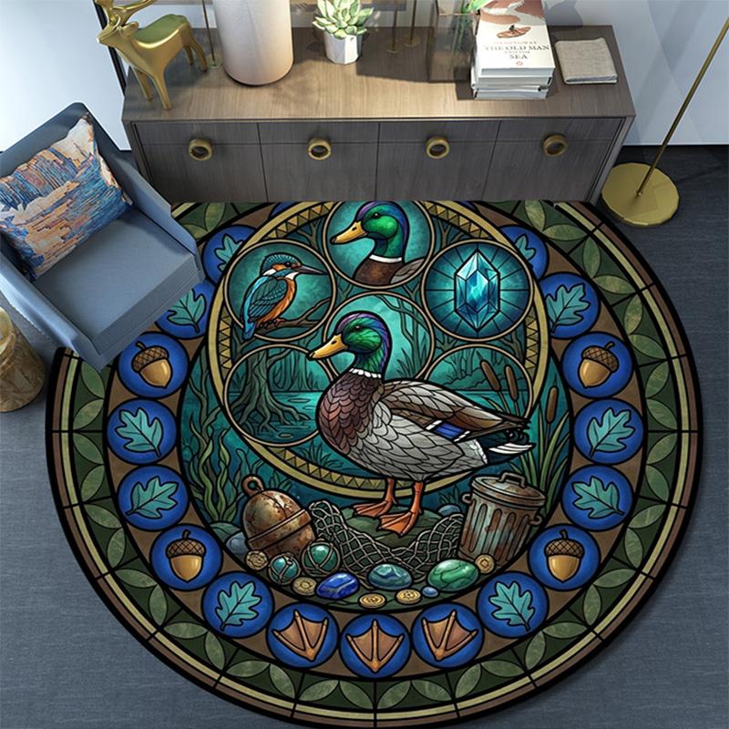 Birds Treasures Round Area Rug Under Office Chairs Bedroom Living Room Home Decor