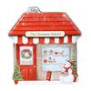 Festive Christmas House Shaped Tin Box Holiday Decorative Metal Container For Holiday Decor And Candy Storage Organizer