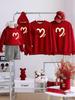 100-Day Celebration Family Matching Velvet Hoodie & Bodysuit Set for Winter 2025