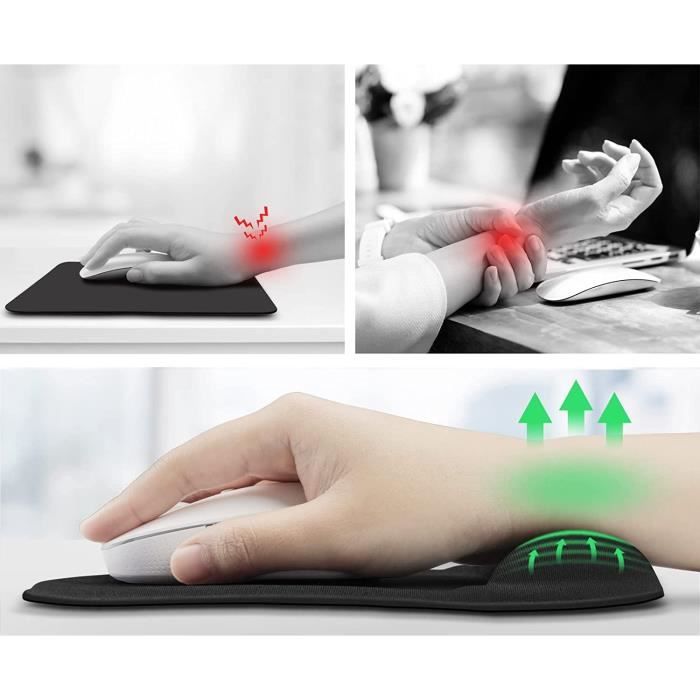 Tapis de Souris Ergonomique avec Repose Poignet en Gel Tapis antiderapant Phonillico®