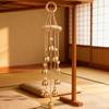 Wood Garden Wind Chimes Golden Bells Ornaments For Patios Balcony Decoration Harmonious Tones