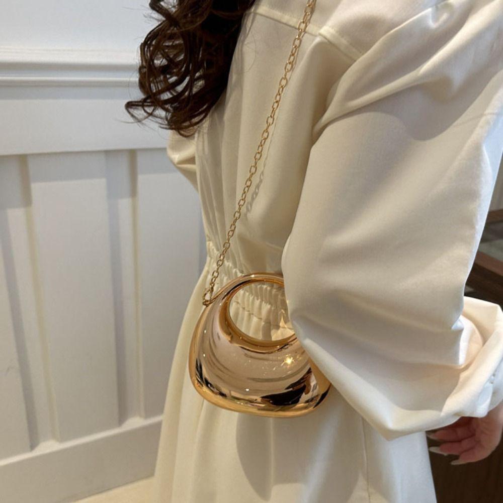 Korean Style Banquet Chain Bag Silver Funny Party Bag Retro Acrylic Box Shoulder Bag  Girls