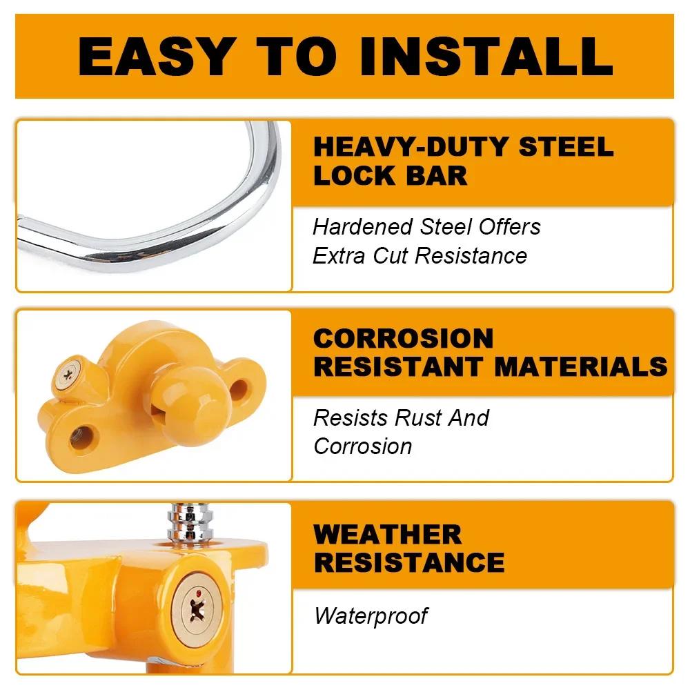 Heavy-Duty Haak Anti-Diefstal Trailer Slot, Universeel Caravan Trailer Kogelkoppeling Slot, Duurzaam Trekken Beveiligingsaccessoire