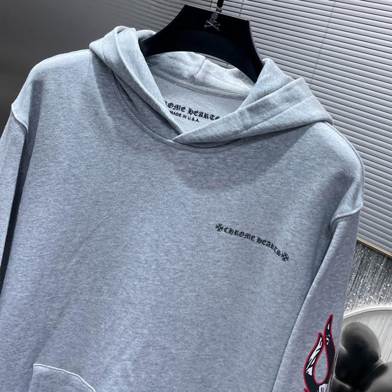 8303 CHROME HEARTS 2025 Ny Vår og Høst Pluss-størrelse Tynn Stil Klassisk Stil Logo Hettegenser for Par