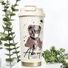 Gobelet à paille portable 520ML Imprimé Ours Cartoon Acier Inoxydable Isolé Grande Capacité avec Paille Gobelet à Eau