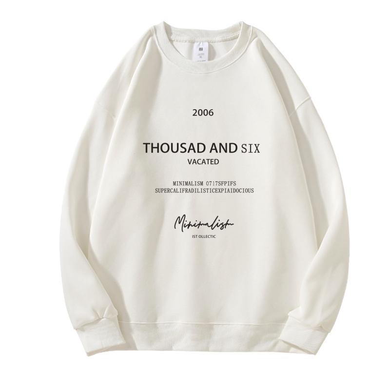 A Large-sized Loose and Trendy Hoodie for Women with A Round Neck, A Retro College Style and A Laid-back Top for Spring and Autumn