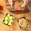 Snack Container Dinner Box Metal Bento Lunch Box Stainless Steel Anti Leak Bento Box For Refrigerator Storage Box With Lid