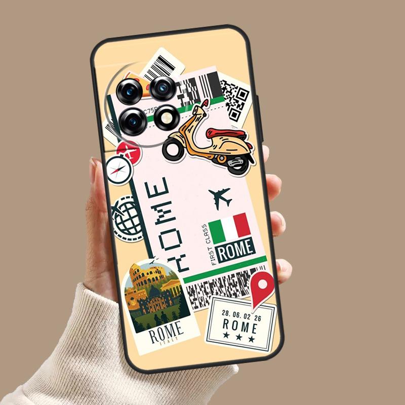 Travel Boarding Pass Tokyo Case For OnePlus 12 11 9 10 Pro 12R 10R 9R 8T 10T Nord 3 2T N10 N20 N30 CE 2 Lite CE4 Cover