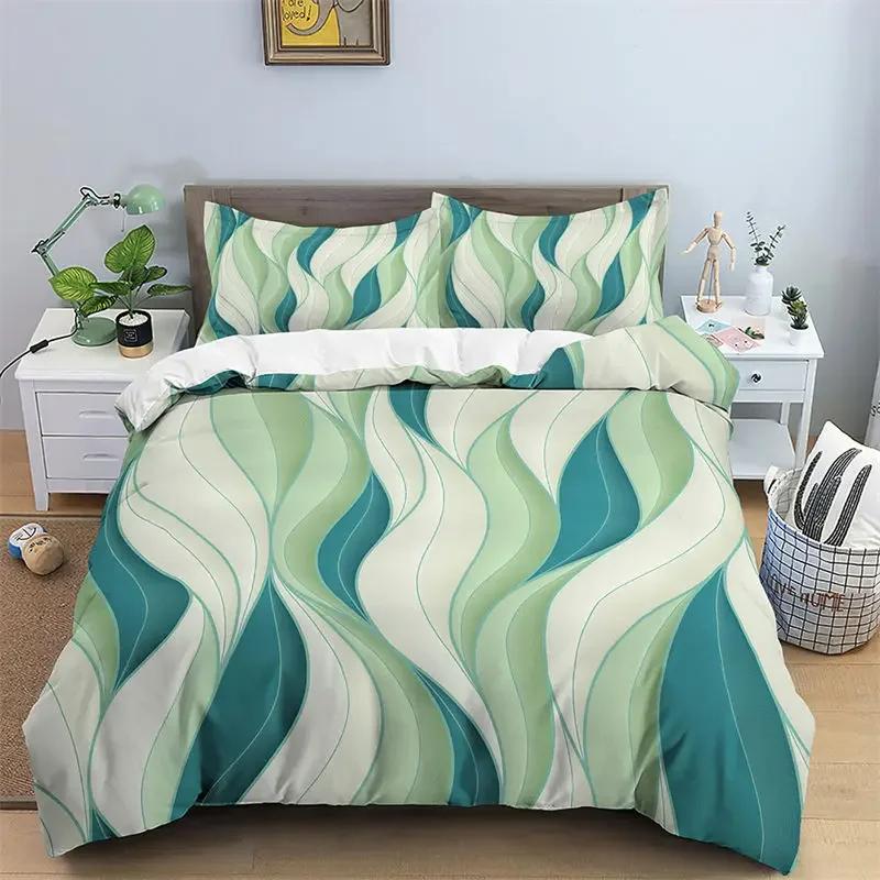 3D Geometric Duvet Cover Luxury Abstract Pattern Bedding Set Full King For Girls Boys Teens Bedroom Decor Microfiber Quilt Cover