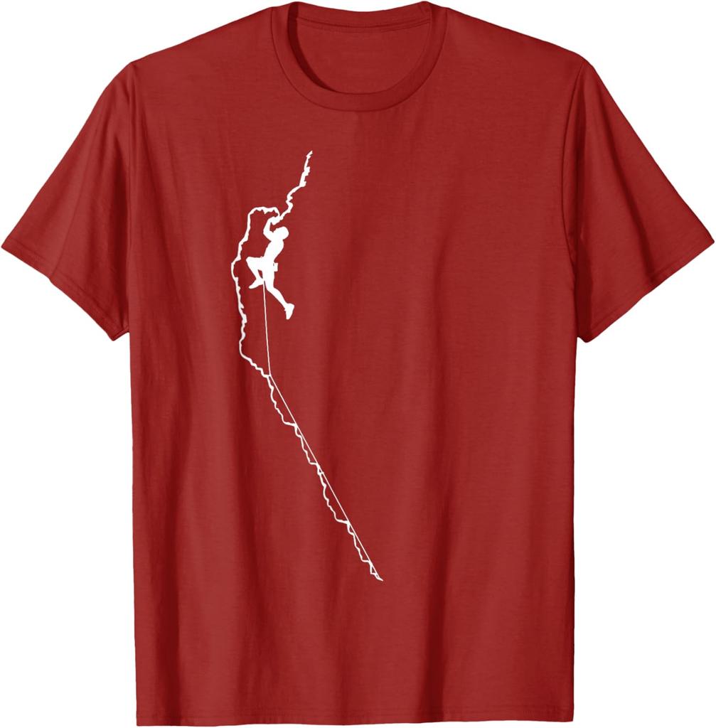Rock Climbing Graphic Tee Men Sport Bouldering Mountaineer Outdoor Activity Gift TShirt