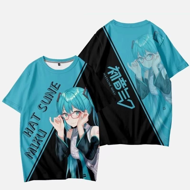 Summer 3D Print Chibi Miku T Shirt Hatsune Miku Anime Tee Men Women Breathable Casual Short