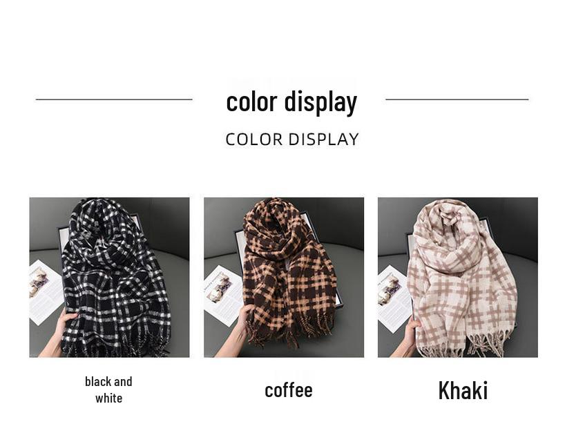 Korean Style Plaid Scarf: Women's Warm, Windproof Neck Warmer for Autumn & Winter 2025