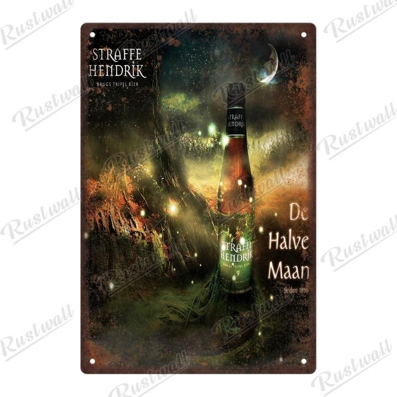 Vintage Beer Metal Sign, New Year Pub Decor Plaque