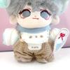 Hat, Bib, T-Shirt, and Overalls Set (Mint) for 10cm Plush Toy, Kigurumi Accessories, Otaku Activities, Doll, Mascot, Kpopdoll Costume [Used]