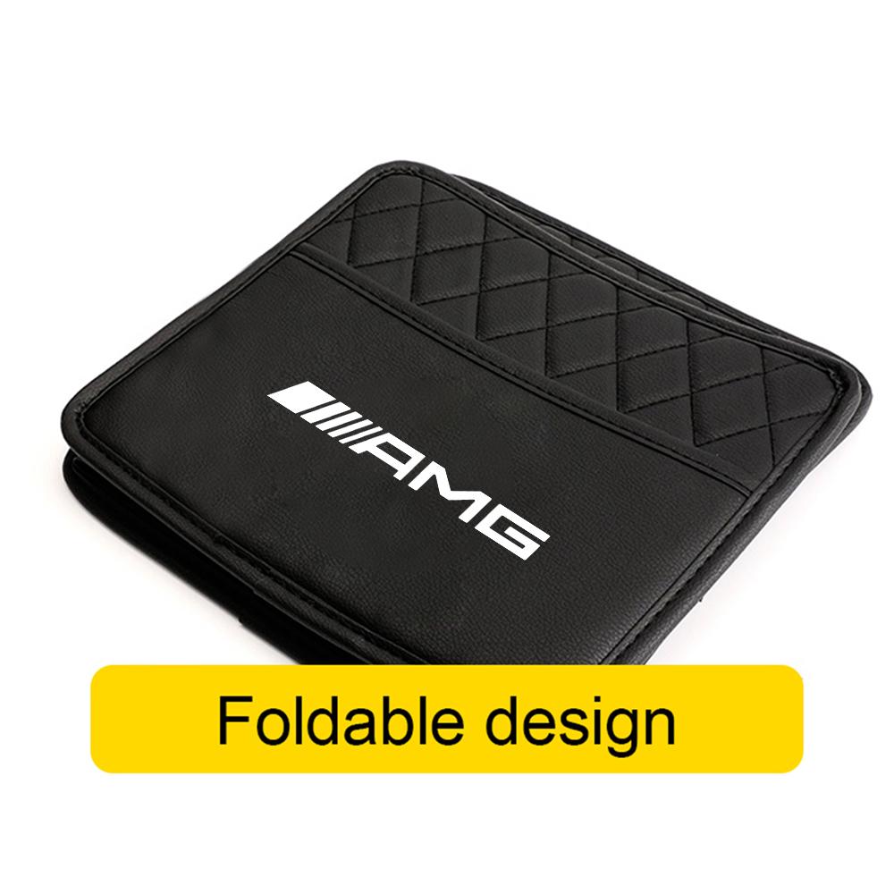 Car Emblem Styling Leather Storage Bag Auto Seat Hanging Organizer Accessories For Mercedes Benz AMG W211 W203 GLC GLA GLK Smart