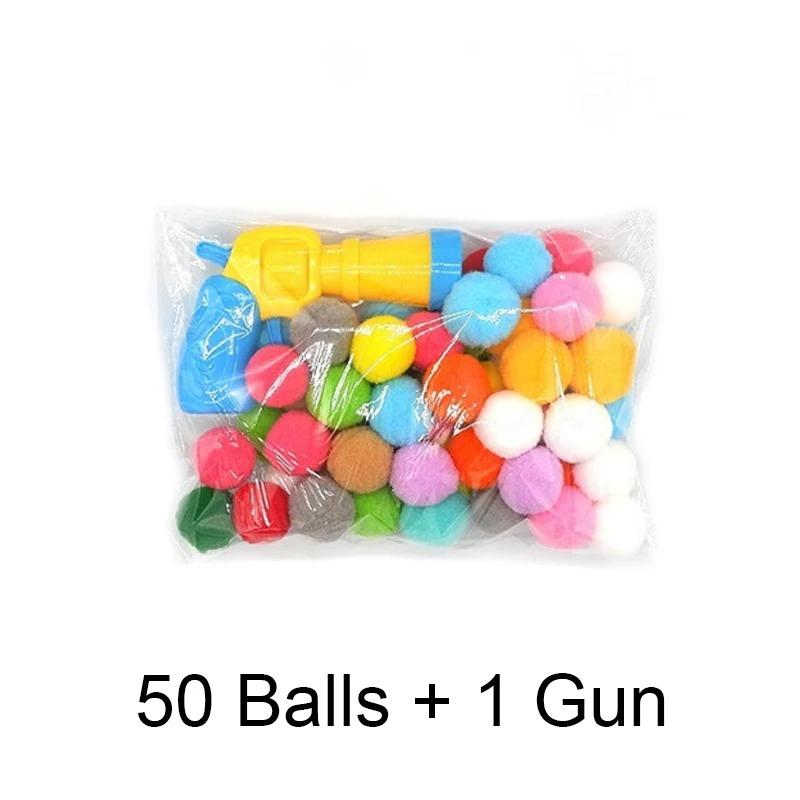 Cat Plush Ball Shooting Gun Relieving Depression Silent Ball Cat Toy Mini Shooting Gun Games Plush Ball Toys Pet Supplies