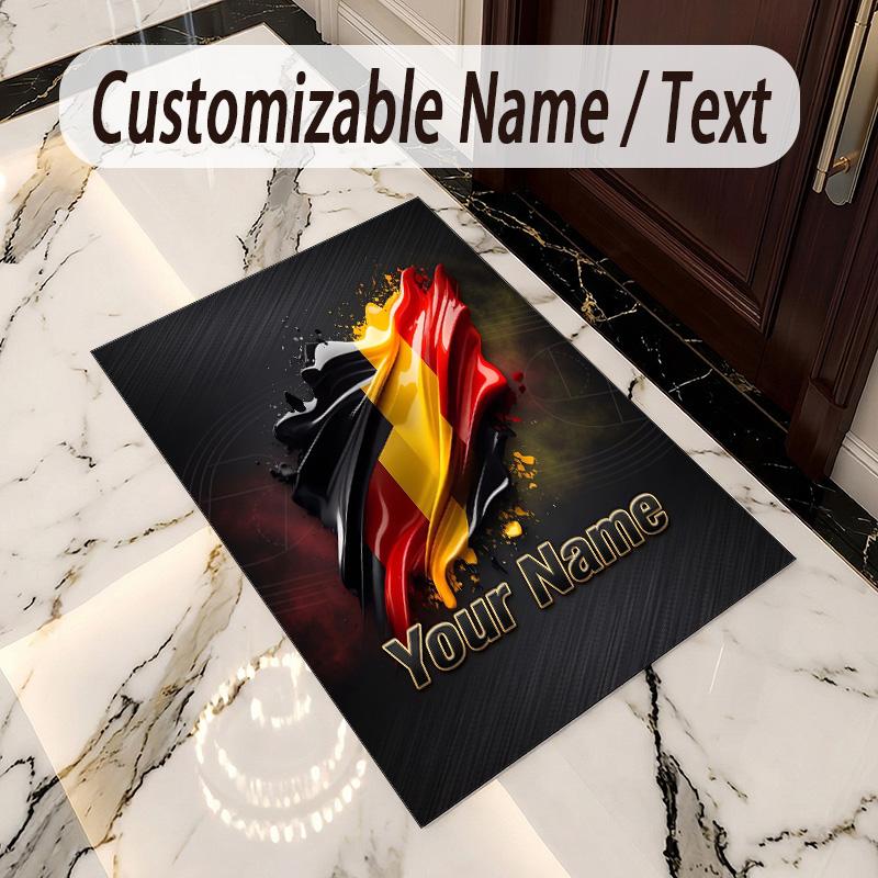 Crystal Velvet Rug Germany National Football Team Print Custom Name Text Floor Mat Home Decor