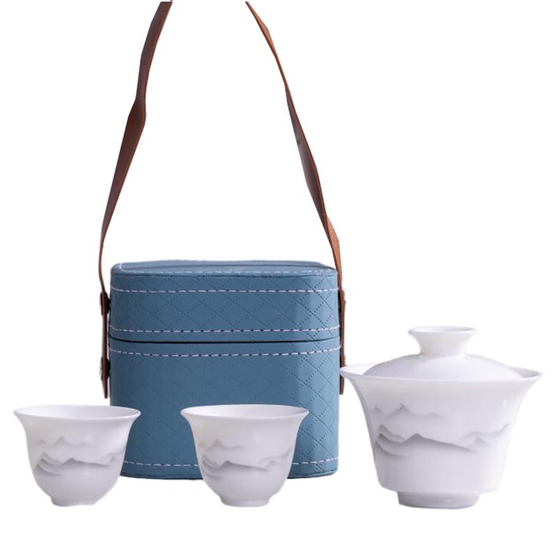 Chinese Ink Wash Landscape Tea Travel Set