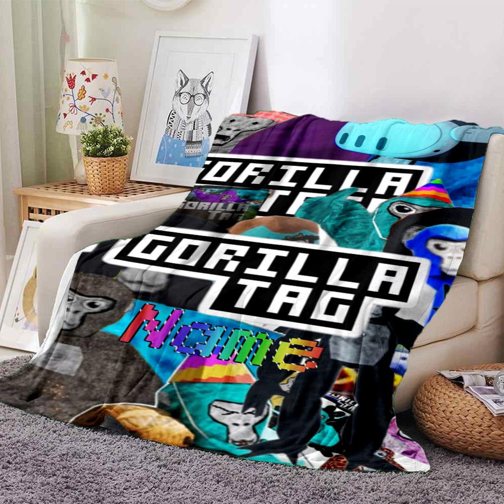 Custom Name Monkey Name Collage Party Blanket For Couch Bed Plush Cozy Fuzzy Blanket Super Soft Warm Blankets For Fall And Winter 091697