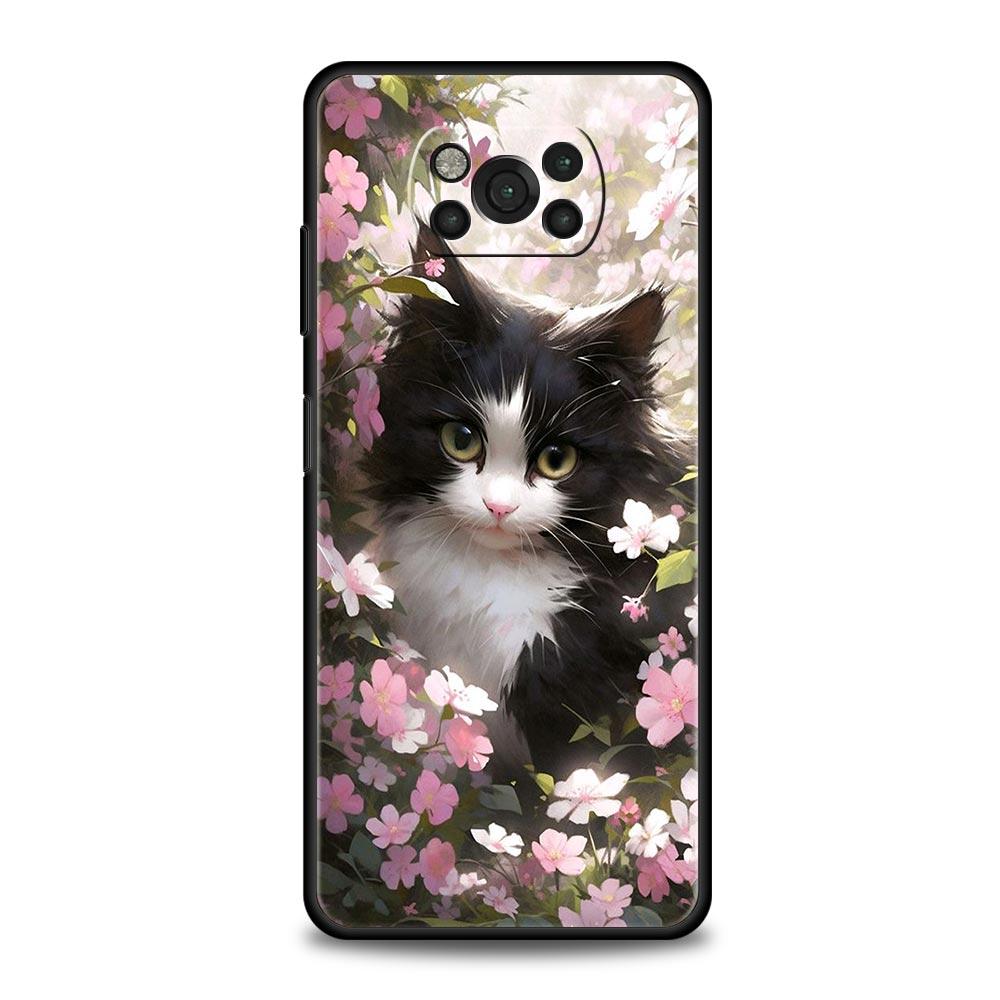 Cute Detection cat Phone Case For For Xiaomi Poco X6 X5 Pro X4 X3 NFC F5 Pro F4 F3 GT M5 M4 Pro 5G M3 C51 C50 C55 Soft Cover