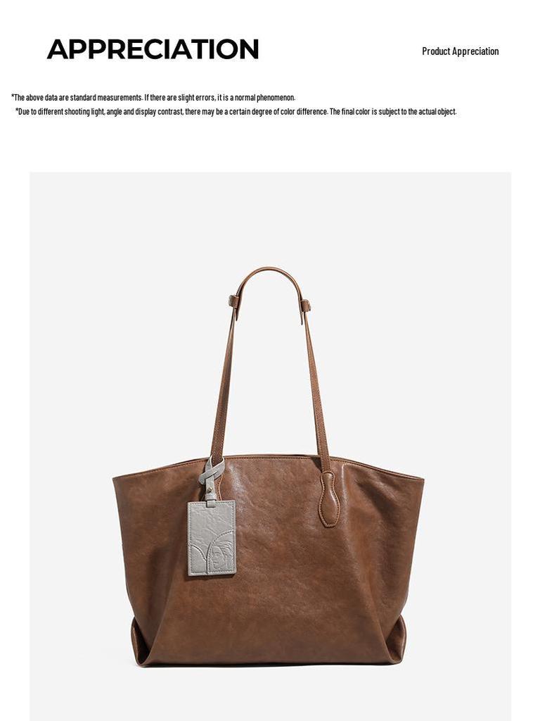 Genuine Leather Women's Tote Bag - Large Capacity, High-Quality, 2025 Commute Shoulder Bag