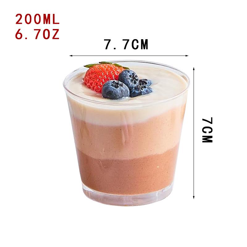 Square Transparent Disposable Dessert Cup - Perfect for Pudding, Jelly, Mousse, and Ice Cream.