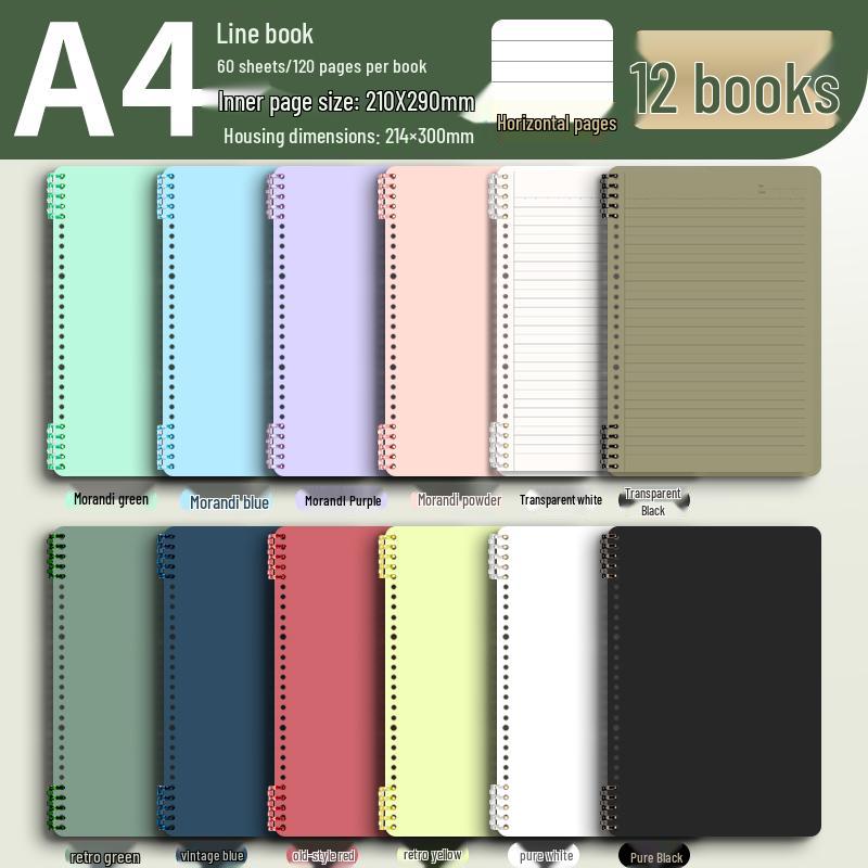 Morandi Colors Detachable Coil Notebook - B5, A4, A5 - Student-Friendly, High-Quality Loose-Leaf Design