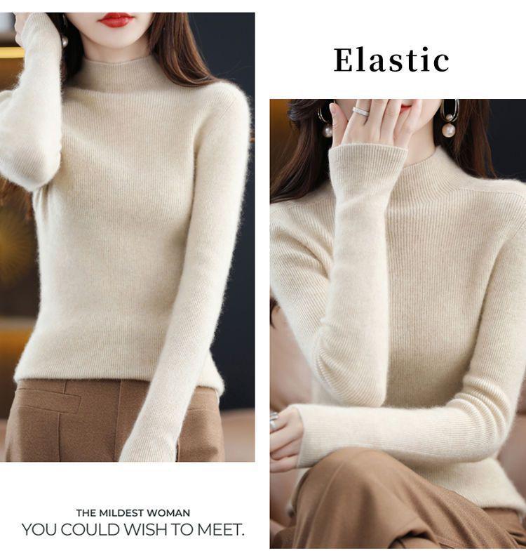 Elegant Autumn/Winter Skin-Friendly Solid Color Plush Sweater - Thick Base Layer In Stock