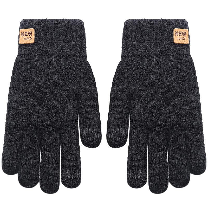 Women's Winter Knitted Gloves, Double-Layer Velvet, Thickened, Cold-Proof, Warm, Touchscreen, Perfect for Outdoor Cycling.